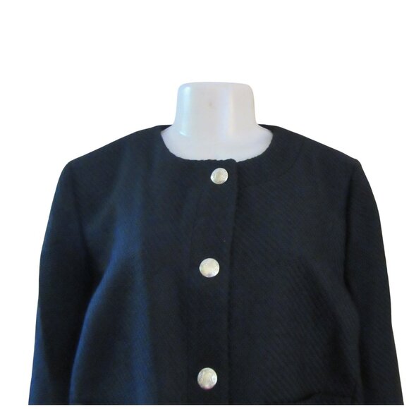 NWT, J. Crew Factory Black Textured Button Up Jacket Size 16 - Picture 4 of 7